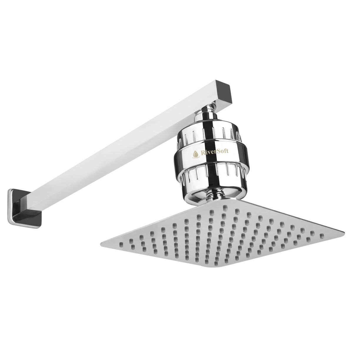RiverSoft rain shower 8 inch with Sf-15 shower filter with arm combo
