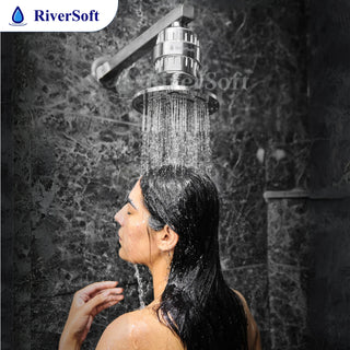 Showering with a shower head, RiverSoft logo visible.