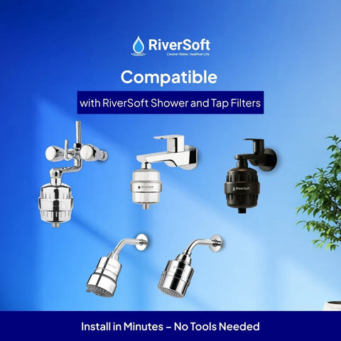 RiverSoft SFC-15 Shower and Tap Filter Replacement Cartridge for Hard Water | Protects Hair and Skin