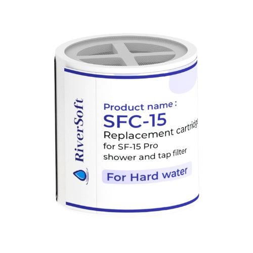 RiverSoft SFC-15 Shower and Tap Filter Replacement Cartridge for Hard Water | Protects Hair and Skin