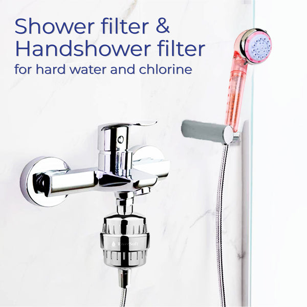 SFH-15 combo pack, SF-15 PRO shower and tap filter for hard water and SH-15 Handshower water softener|Hard water filter (ABS, Chrome)