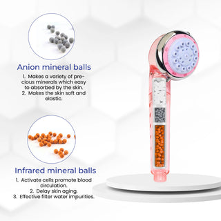 RiverSoft SH-15 Handheld shower head filter with anion and infrared mineral balls 