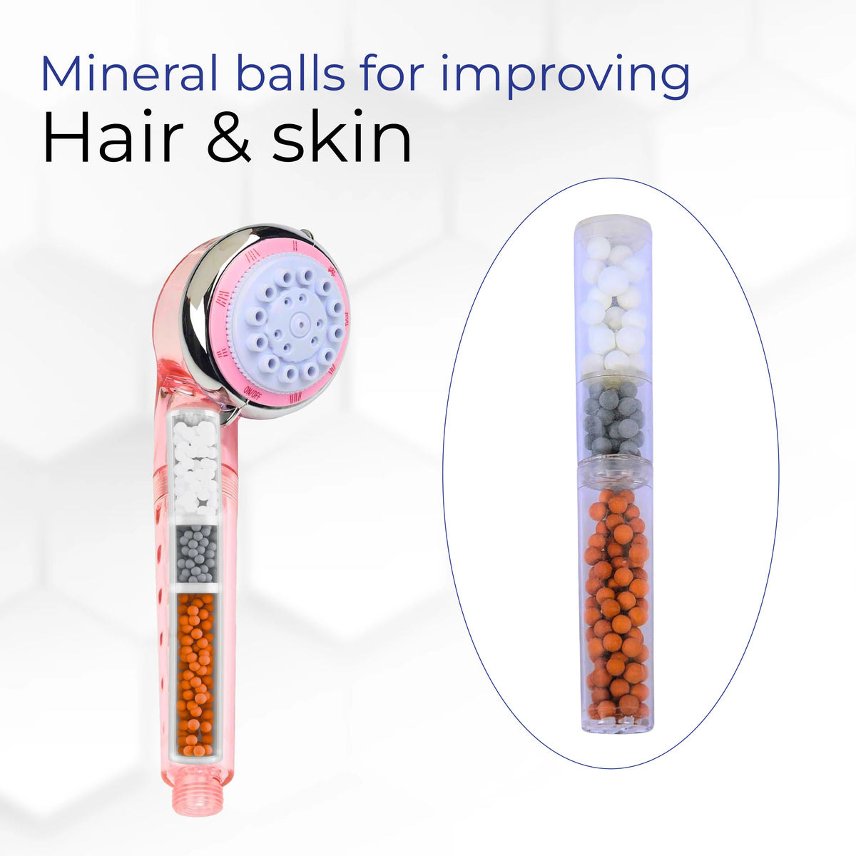 RiverSoft SH-15 showerhead filter with mineral balls for hair and skin improvement 