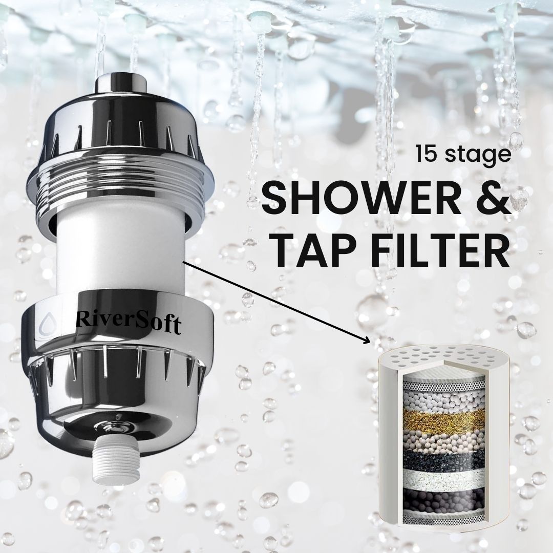 SF-15 shower filter with hand shower, SS Flexible Shower Hose 1.5 Meter.