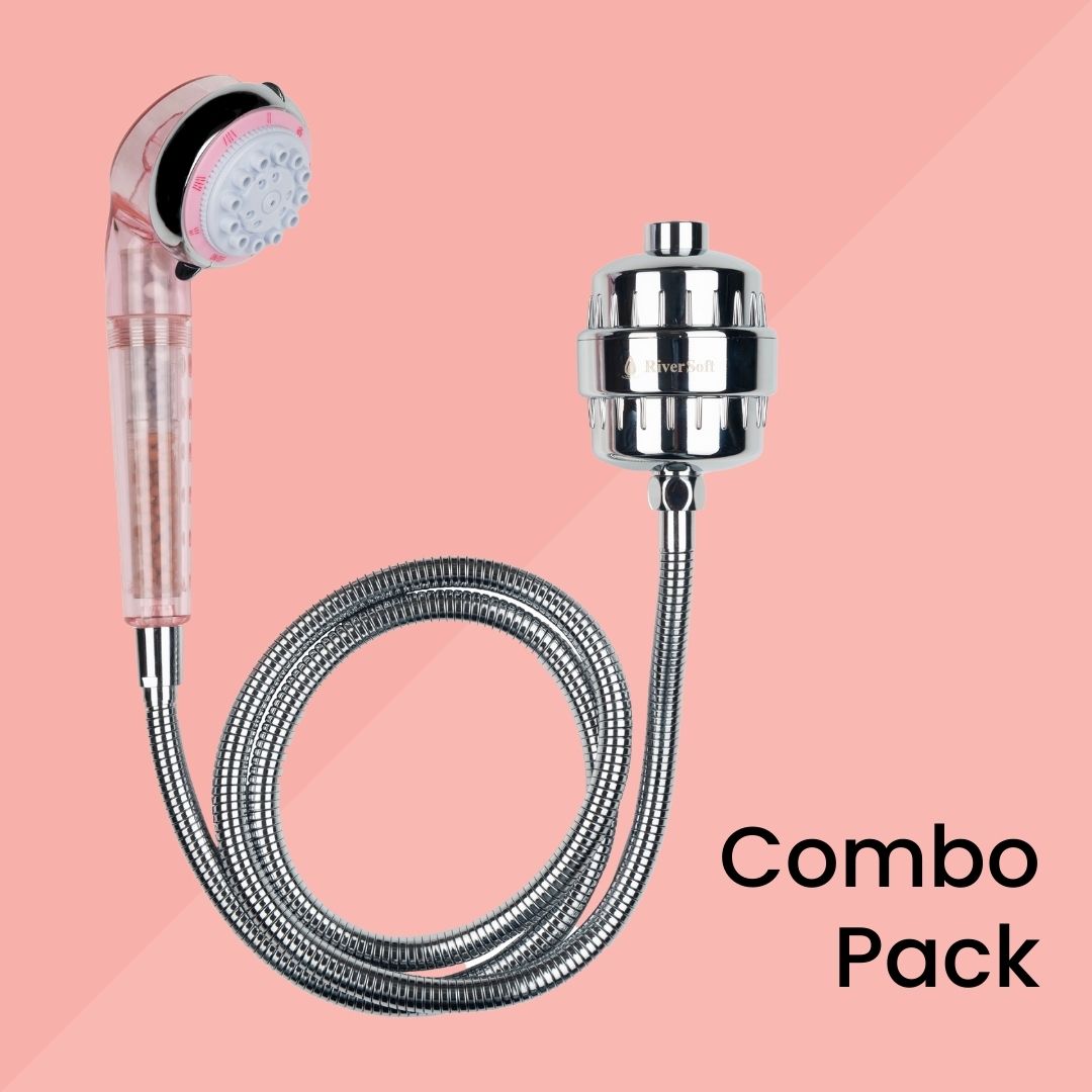 SF-15 shower filter with hand shower, SS Flexible Shower Hose 1.5 Meter.