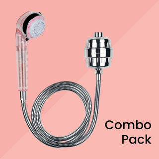 SF-15 shower filter with hand shower, SS Flexible Shower Hose 1.5 Meter.