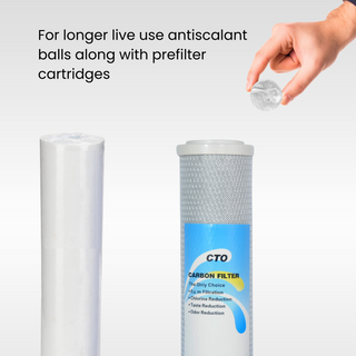 RiverSoft SI-1 for longer live use antiscalant balls along with prefilter cartridges