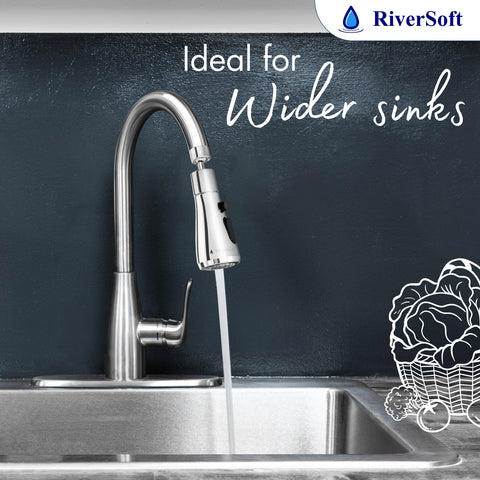 RiverSoft EcoBlu Tap Extender for Kitchen Sink, 3 Mode Flow (ABS, Polished, Chrome)