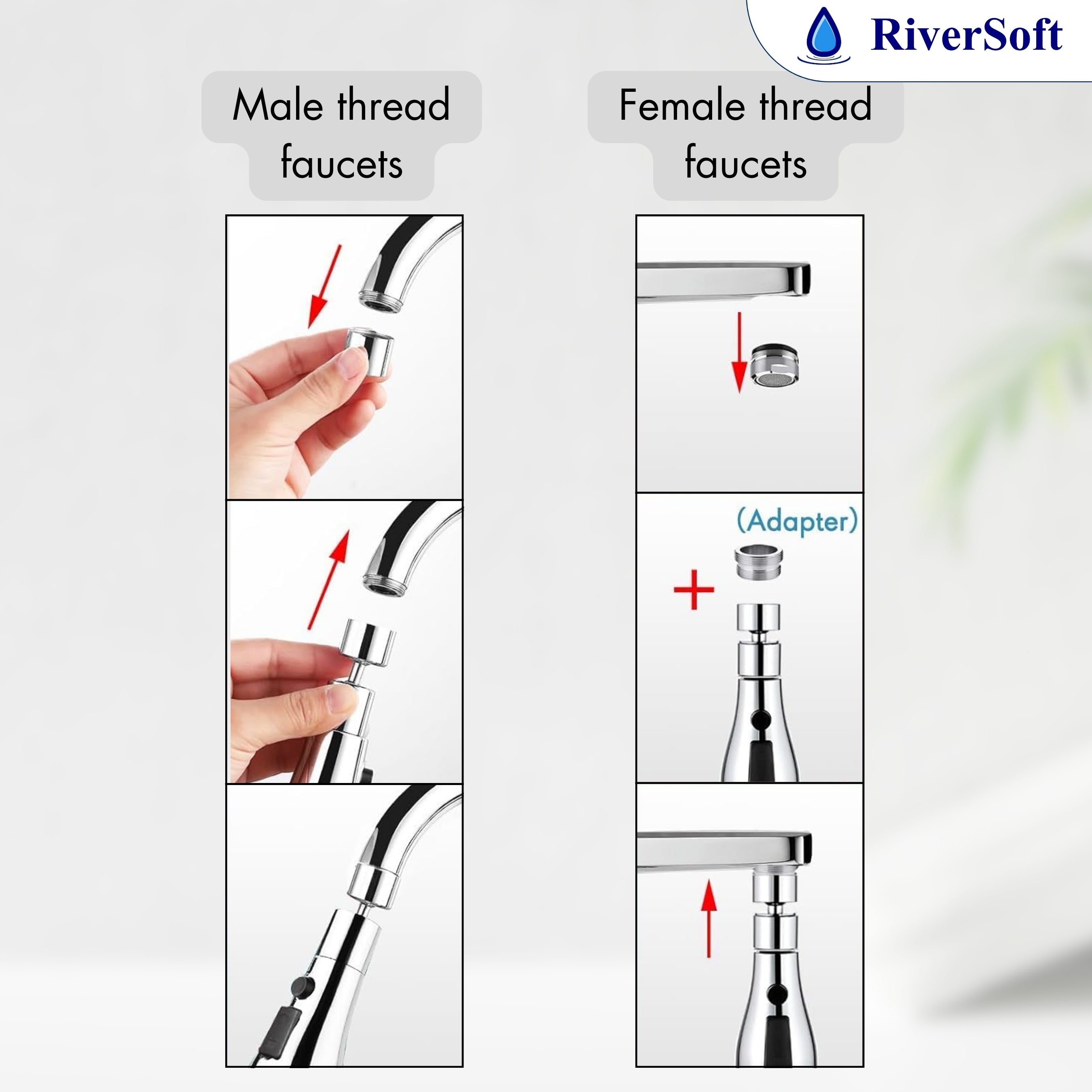 TAR-03 Kitchen Sink Tap Extender With 360 Degree Rotation