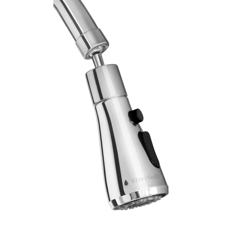 RiverSoft EcoBlu Tap Extender for Kitchen Sink, 2 Mode Flow (ABS, Polished, Chrome)