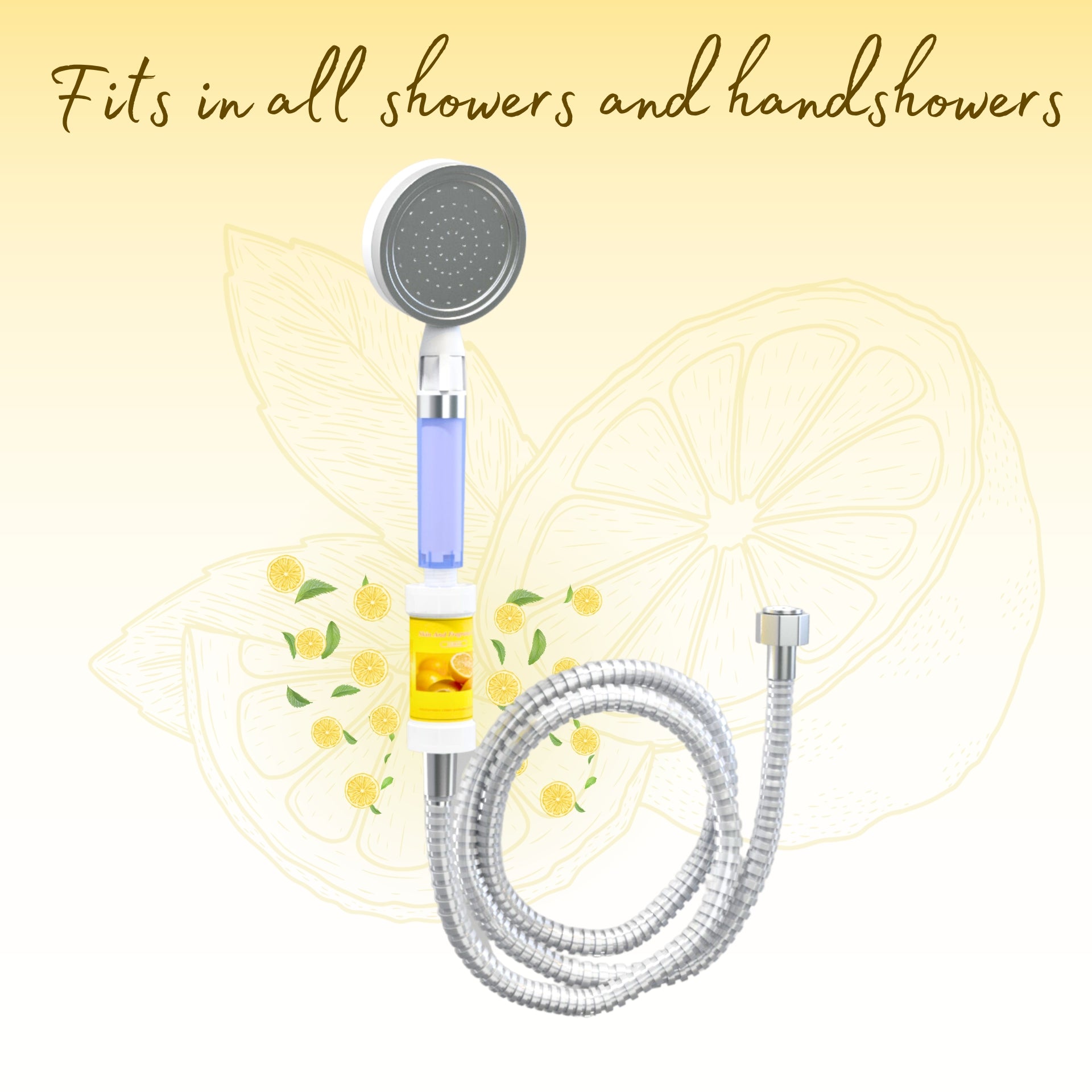 Fragrance filter for shower and tap | Removes bad odor, chlorine and sediments (Lemon Fragrance)