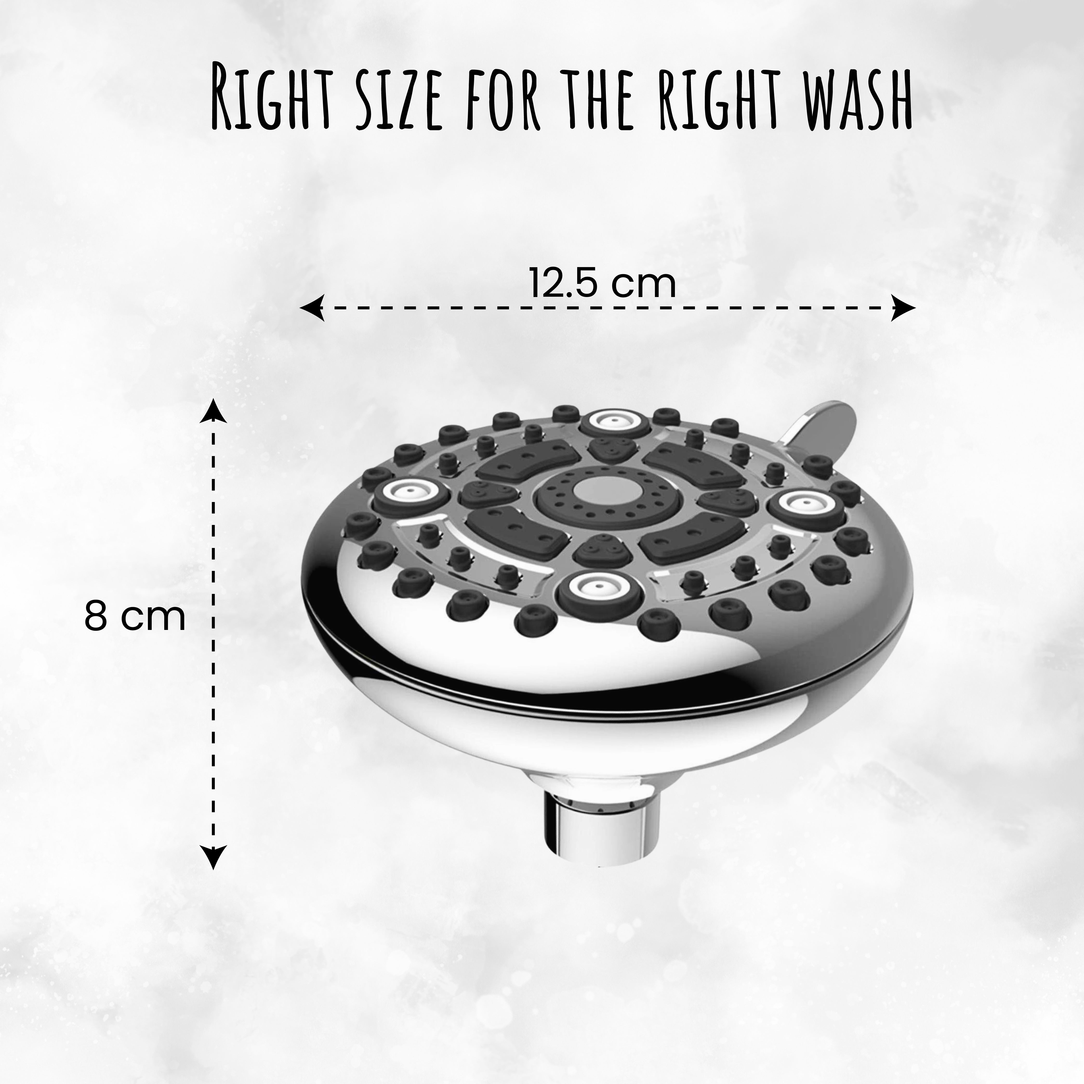 MS-5D135 overhead 5 inch shower with 6 function spray settings without arm (ABS, Chrome, Pack of 1) (Showerhead only)