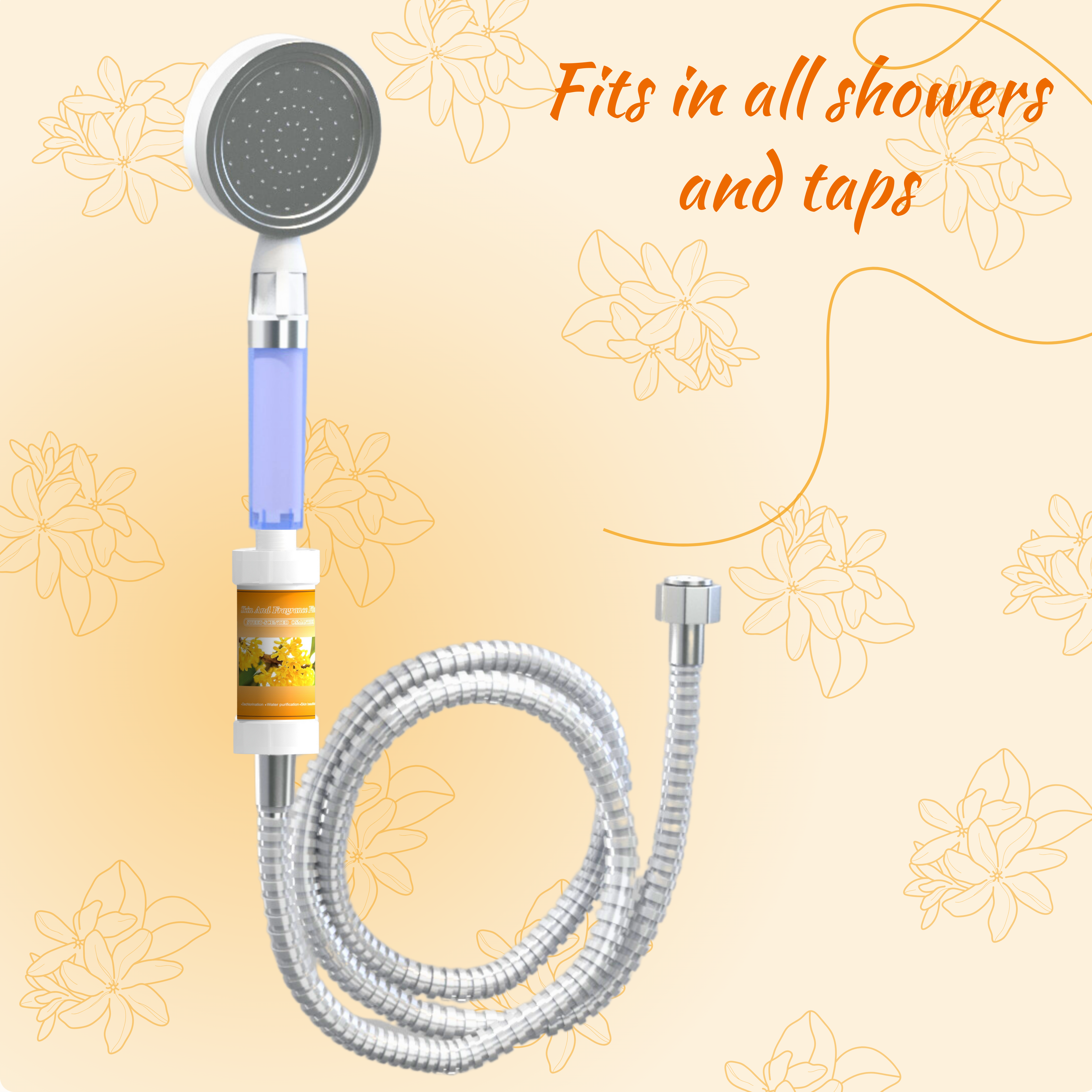 Fragrance filter for shower and tap | Removes bad odor, chlorine and sediments (Sweet-Scented Osmanthus Fragrance)